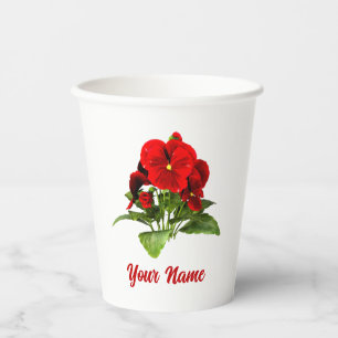 Pansy Lover Floral Personalised Custom Paper Cups