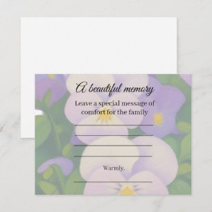 Pansy Memorial Message Card