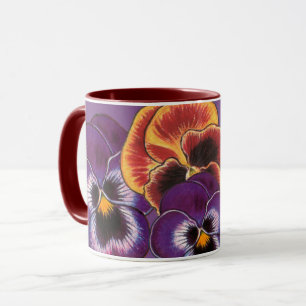 Pansy on Violet Mug
