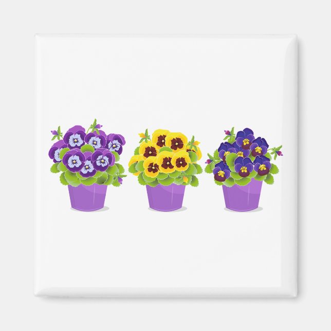 Pansy, Pansies, Garden Magnet (Front)