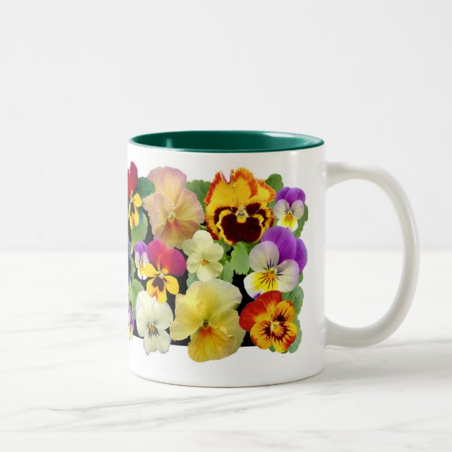 Pansy Patchwork Two-Tone Coffee Mug (Right)