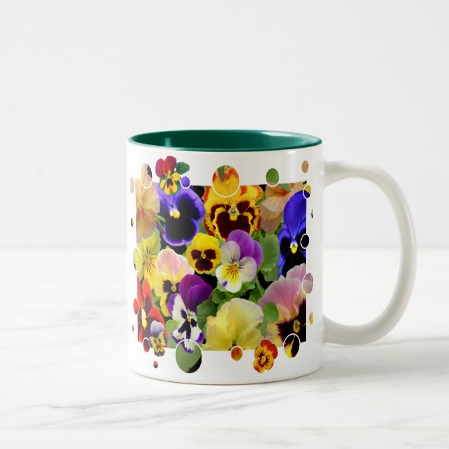 PANSY PATCHWORK ~ Two Tone  Mug (Right)