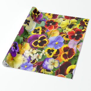 Pansy Patchwork Wrapping Paper