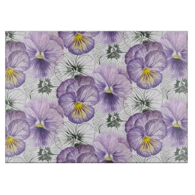 Pansy pattern cutting board (Front)
