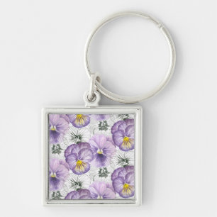 Pansy pattern key ring