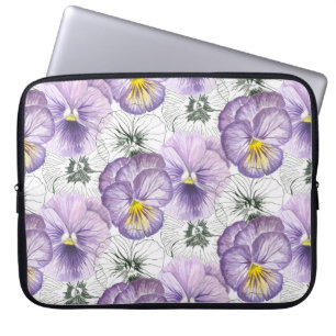 Pansy pattern laptop sleeve