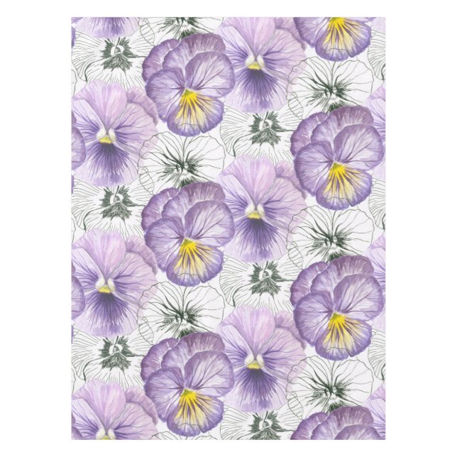 Pansy pattern tablecloth (Front)