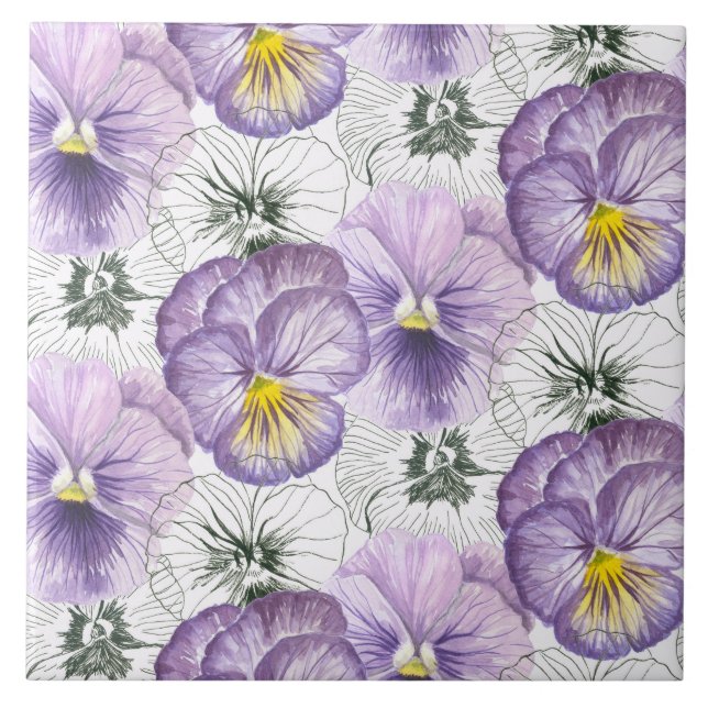 Pansy pattern tile (Front)