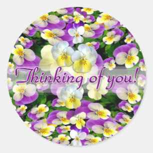 Pansy Perfect Thinking of You Classic Round Sticker