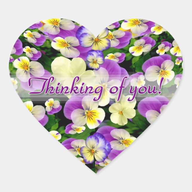 Pansy Perfect Thinking of You Heart Sticker (Front)