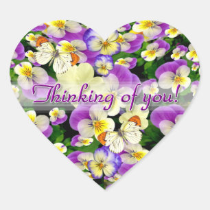 Pansy Perfect Thinking of You  Heart Sticker