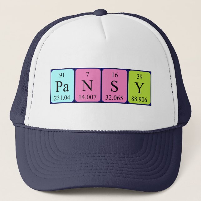 Pansy periodic table name hat (Front)