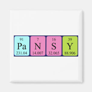 Pansy periodic table name magnet