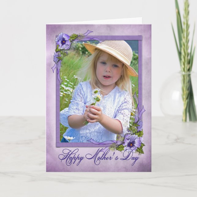 Pansy Photo Card for Mother's Day (Front)