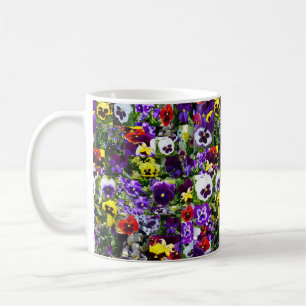 Pansy Photo Collage, Coffee Mug