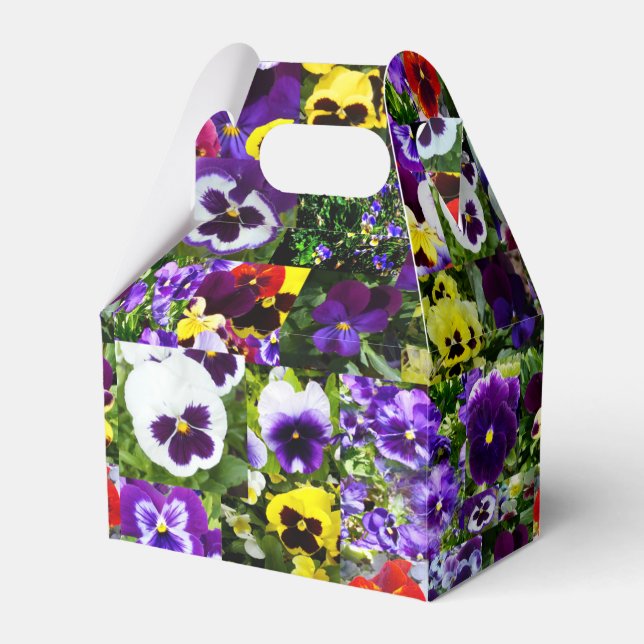 Pansy Photo Collage, Favour Box (Front Side)