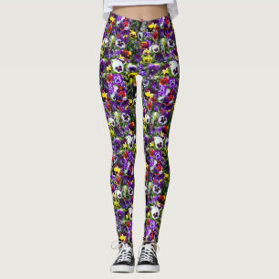 Pansy Photo Collage: Kaleidoscope of Floral Beauty Leggings
