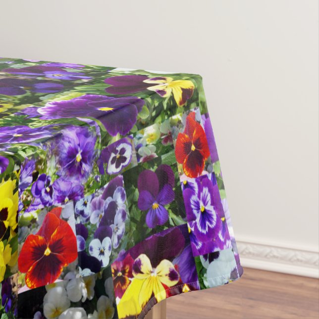 Pansy Photo Collage: Kaleidoscope of Floral Beauty Tablecloth (In Situ)