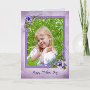 Pansy Photo frame for Mother's Day Card