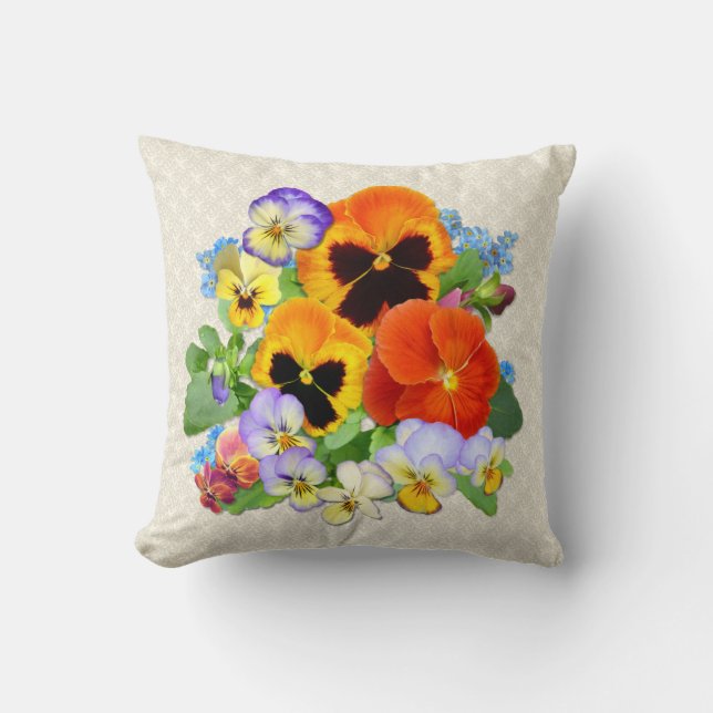Pansy Posy Cushion (Front)