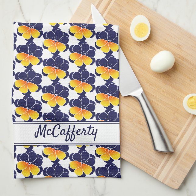 Pansy Power Tea Towel (Quarter Fold)