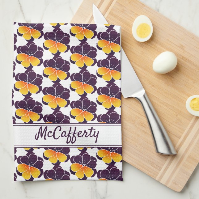 Pansy Power Tea Towel (Quarter Fold)