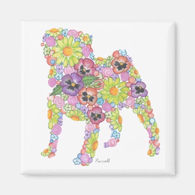 Pansy Pug magnet (Front)