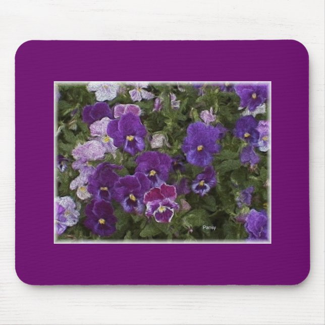 pansy purple mouse mat (Front)