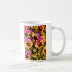 Pansy - Purple & Yellow Pansies Coffee Mug