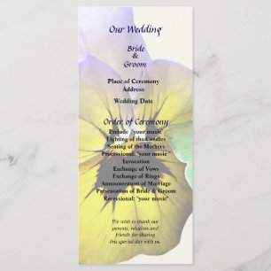 Pansy Saluting Wedding Program Programme