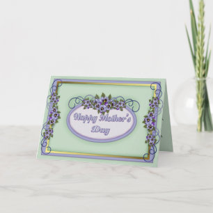 Pansy Scrolls Mother's Day Card