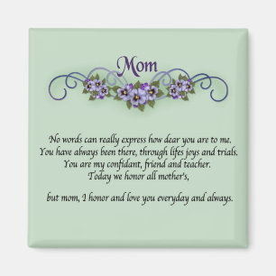 Pansy Scrolls Mother's Day Magnet