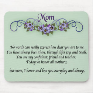 Pansy Scrolls Mother's Day Mouse Mat
