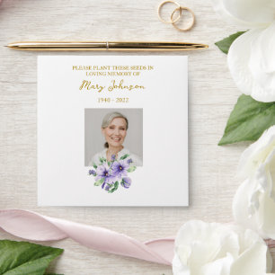 Pansy Seed Packet Memorial Funeral Envelope