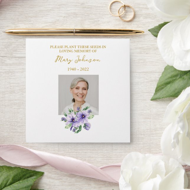 Pansy Seed Packet Memorial Funeral Envelope (Wedding)