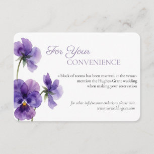 Pansy Silhouette Study Wedding Enclosure Card
