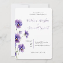 Pansy Silhouette Study Wedding Invitation