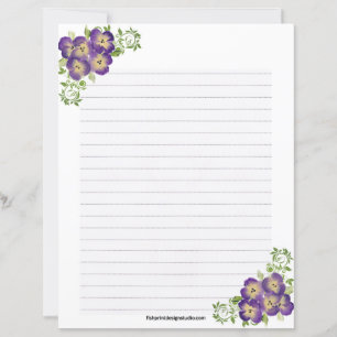 Pansy Stationery
