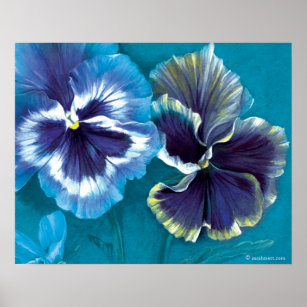 Pansy study fine art floral poster print