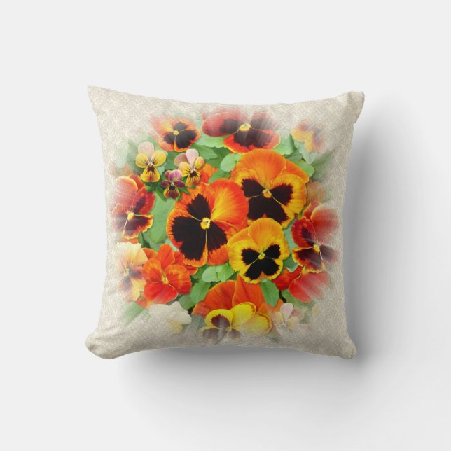 Pansy Sunset Cushion (Front)