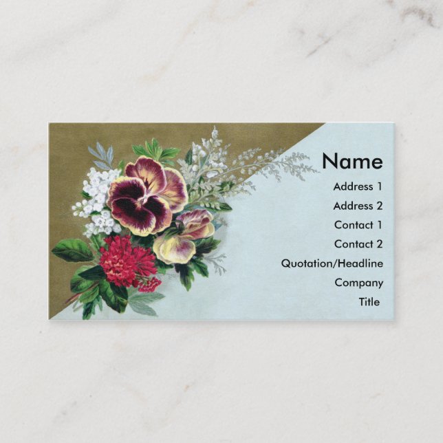 Pansy Tussie Mussie Business Card (Front)