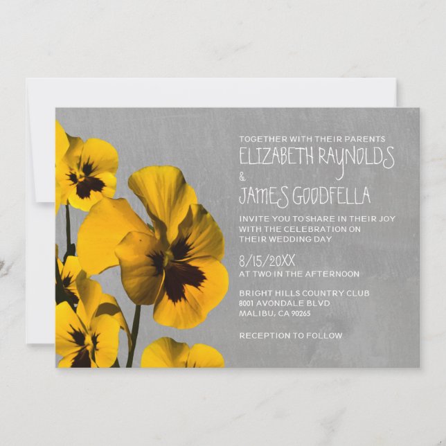 Pansy Wedding Invitations (Front)