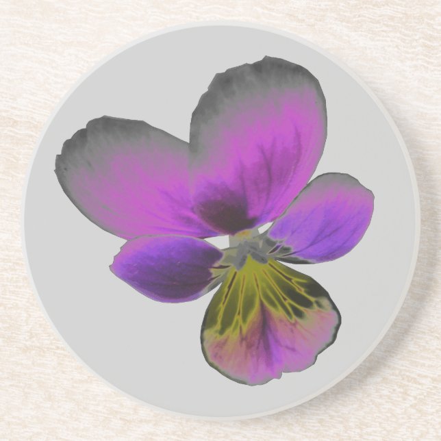 Pansy Wild Dark Purple Coasters (Front)