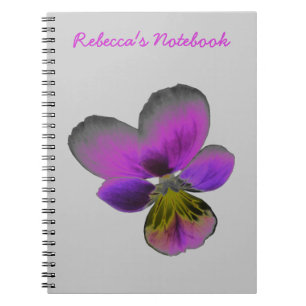 Pansy Wild Dark Purple Customisable Notebook