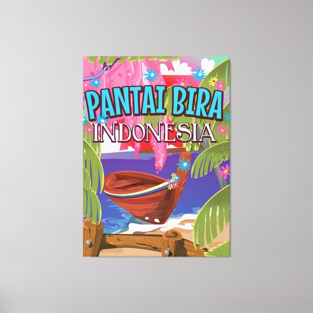 Pantai Bira Indonesia travel poster Canvas Print (Front)