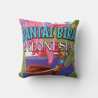 Pantai Bira Indonesia travel poster Cushion