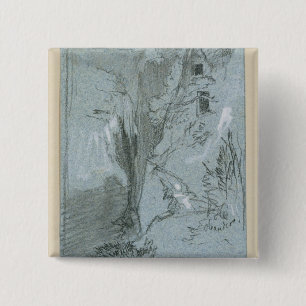 Pantalica, from 'Views of Sicily (chalk & gouache 15 Cm Square Badge