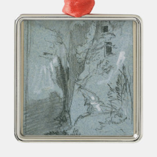 Pantalica, from 'Views of Sicily (chalk & gouache Metal Tree Decoration