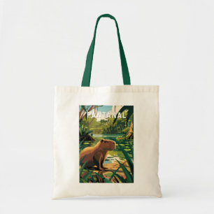 Pantanal Brazil Capybara Travel Art Vintage Tote Bag