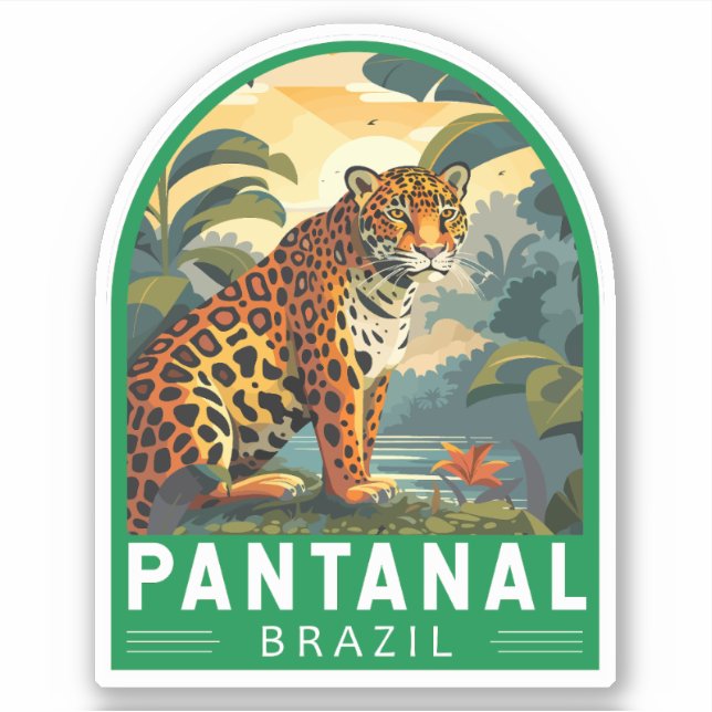 Pantanal Brazil Jaguar Travel Art Vintage (Front)